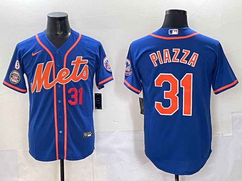 Men 2025 New York Mets #31 Piazza Blue Game Nike MLB Jersey style 013->new york mets->MLB Jersey